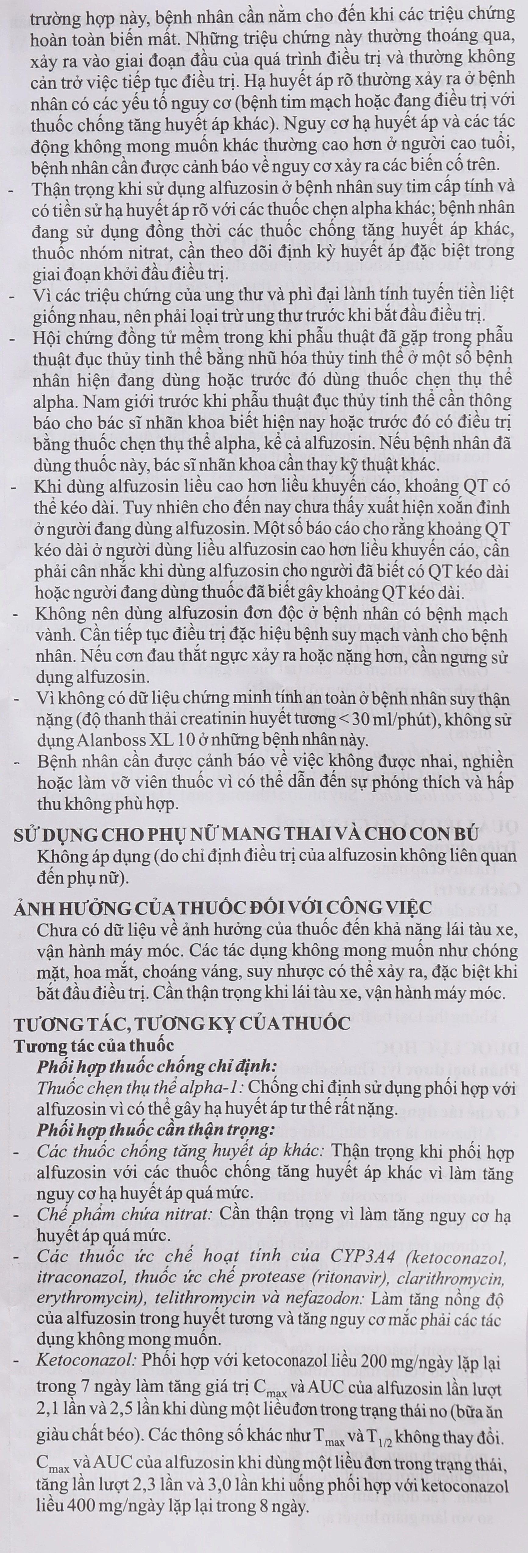 Alanboss XL 10 điều trị các triệu chứng của phì đại tuyến tiền liệt (3 vỉ x 10 viên) - 11